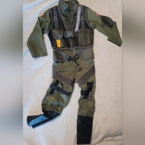 Air Force Green Tactical Jumpsuit with Black Accents
